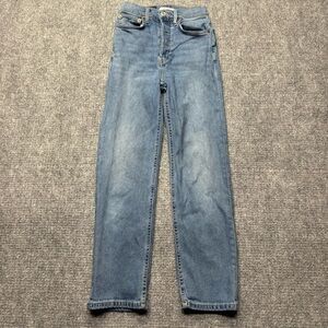 RE/DONE Jeans Womens 24 Blue 70's Ultra Hi-Rise Stove Pipe Button Fly VTG Denim